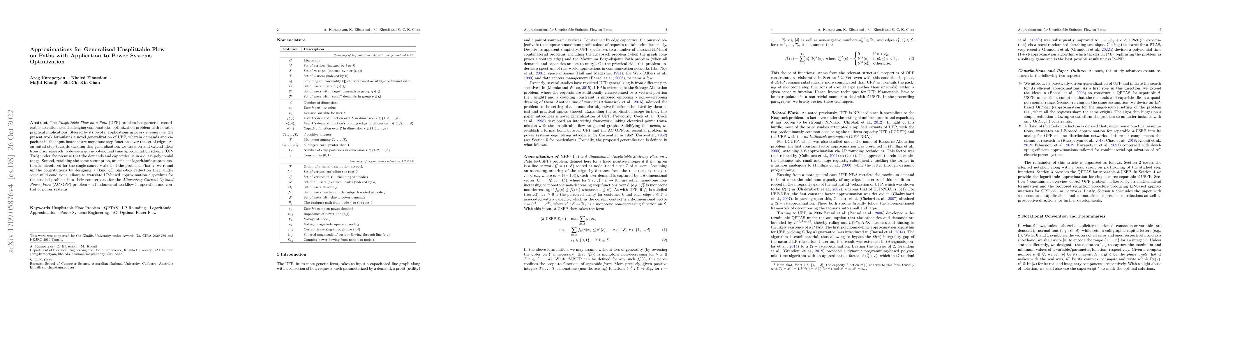 Thumbnail for Approximations for Generalized Unsplittable Flow on Paths with
  Application to Power Systems Optimization