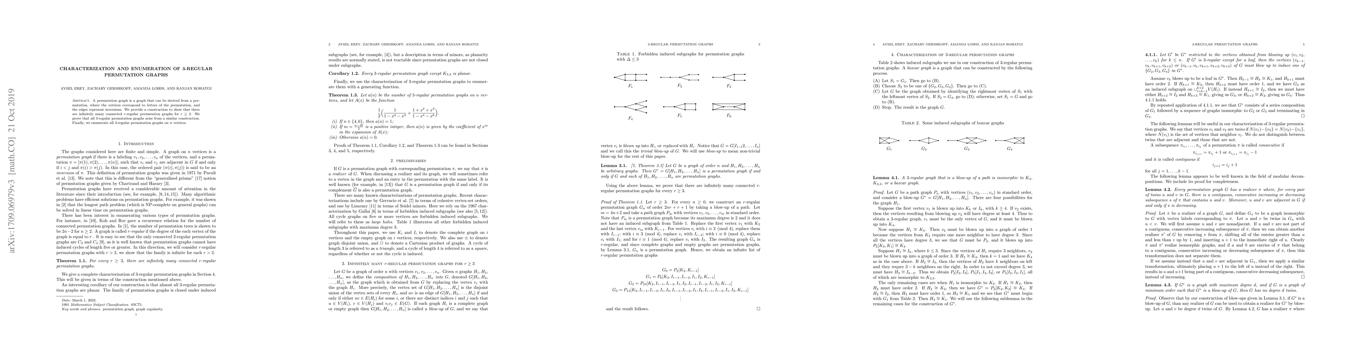 Thumbnail for Characterization and enumeration of 3-regular permutation graphs