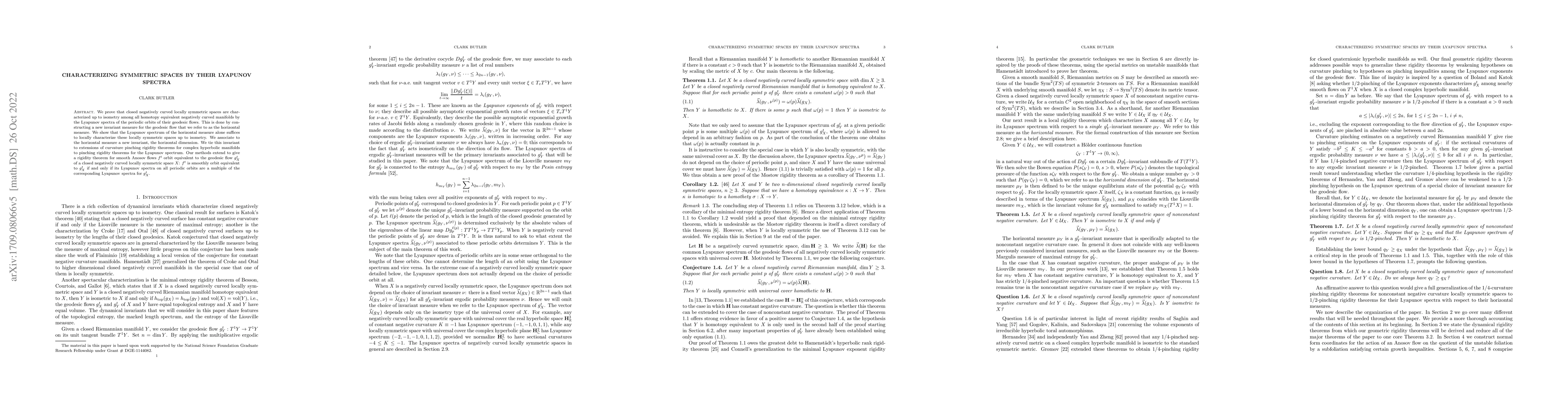 Thumbnail for Characterizing symmetric spaces by their Lyapunov spectra