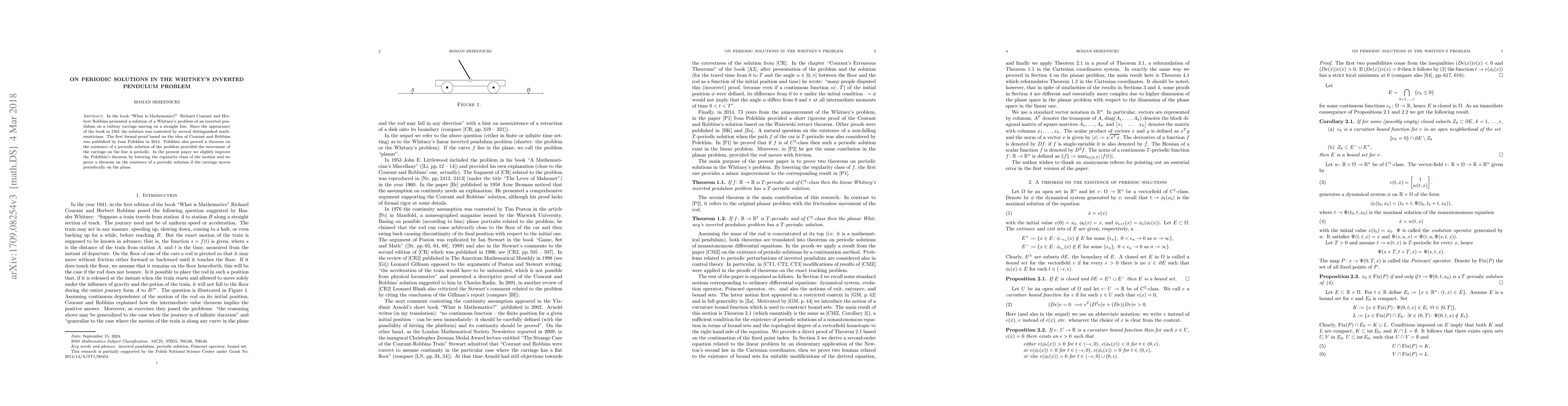 Thumbnail for On periodic solutions in the Whitney's inverted pendulum problem