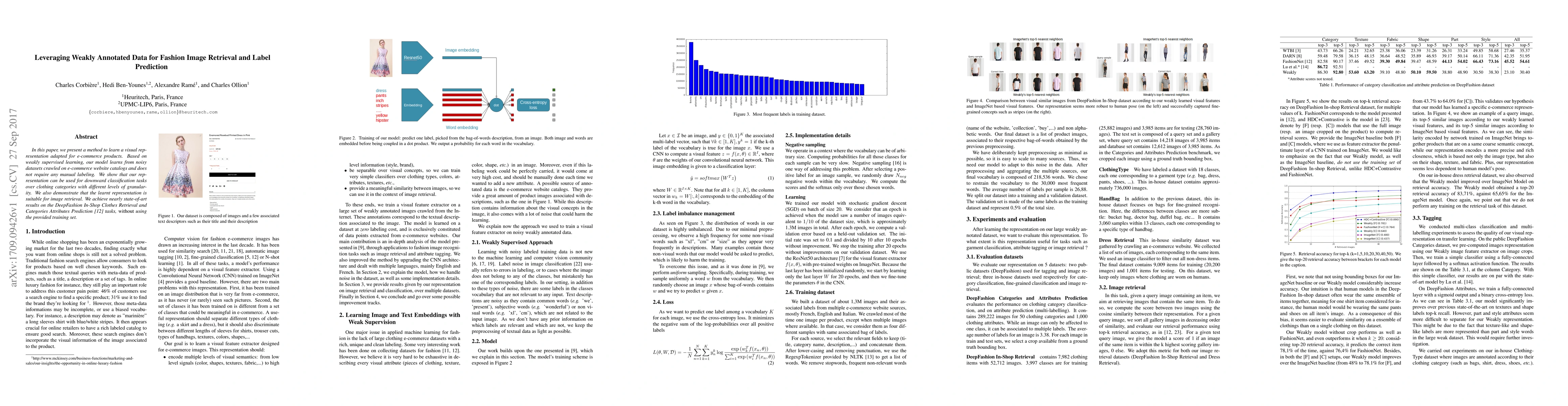 Thumbnail for Leveraging Weakly Annotated Data for Fashion Image Retrieval and Label
  Prediction
