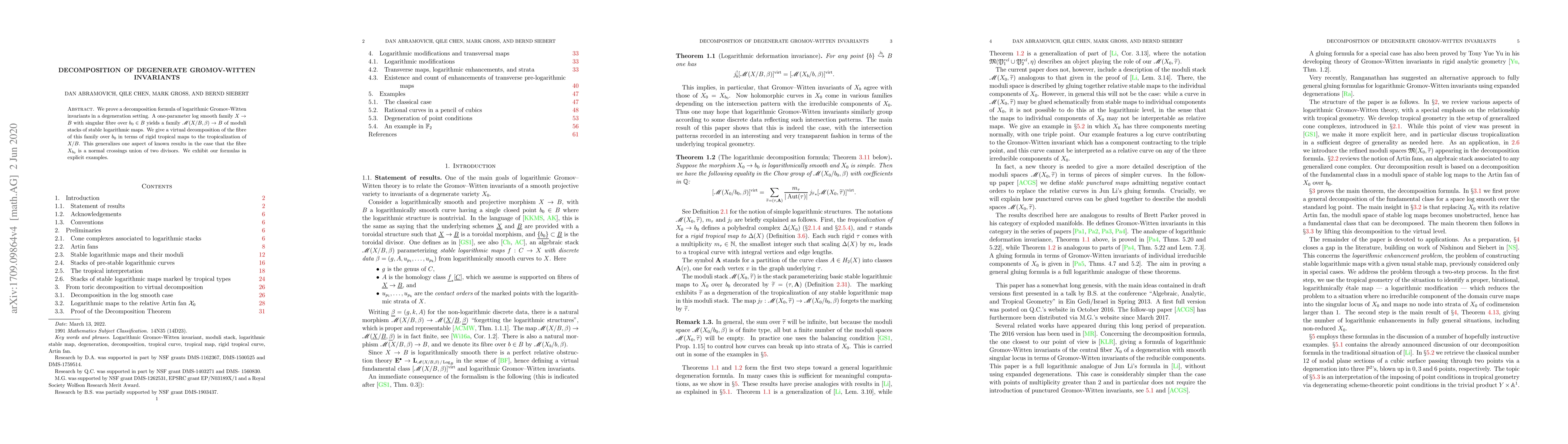 Thumbnail for Decomposition of degenerate Gromov-Witten invariants