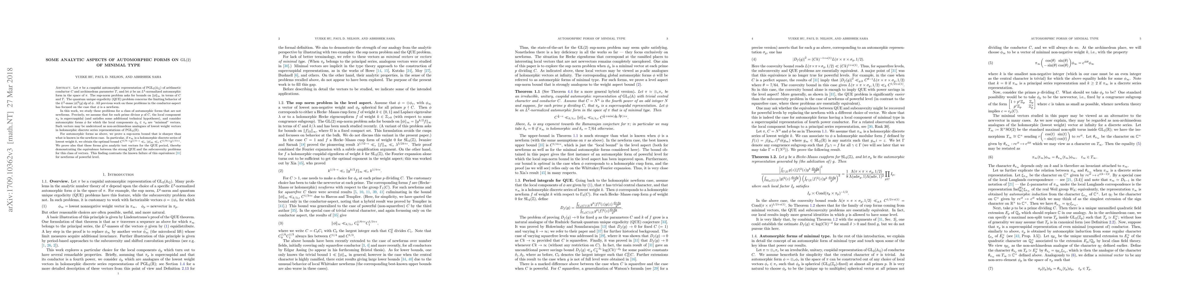 Thumbnail for Some analytic aspects of automorphic forms on GL(2) of minimal type