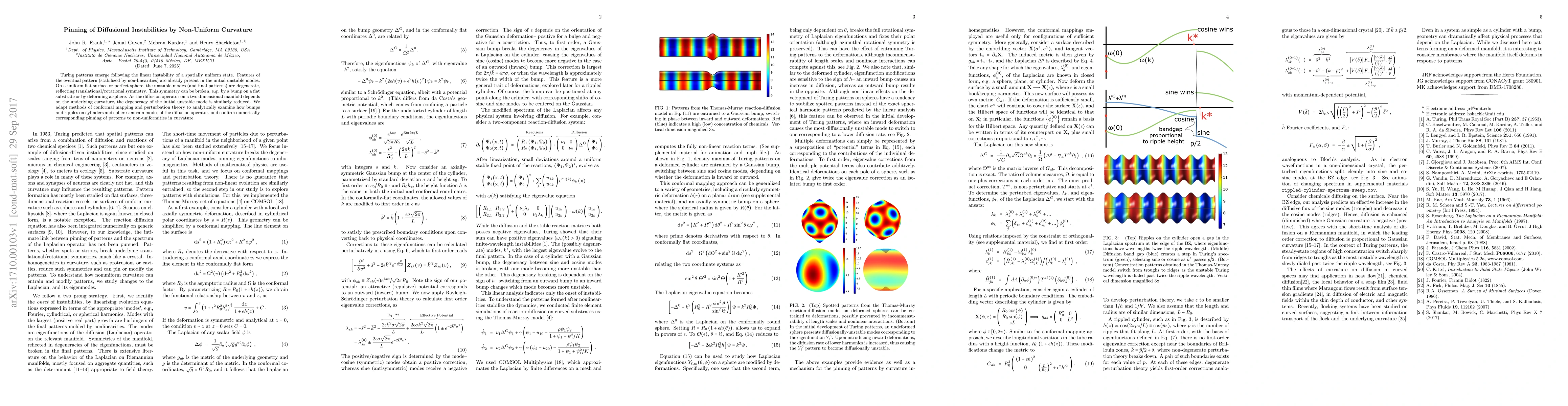 Thumbnail for Pinning of Diffusional Instabilities by Non-Uniform Curvature