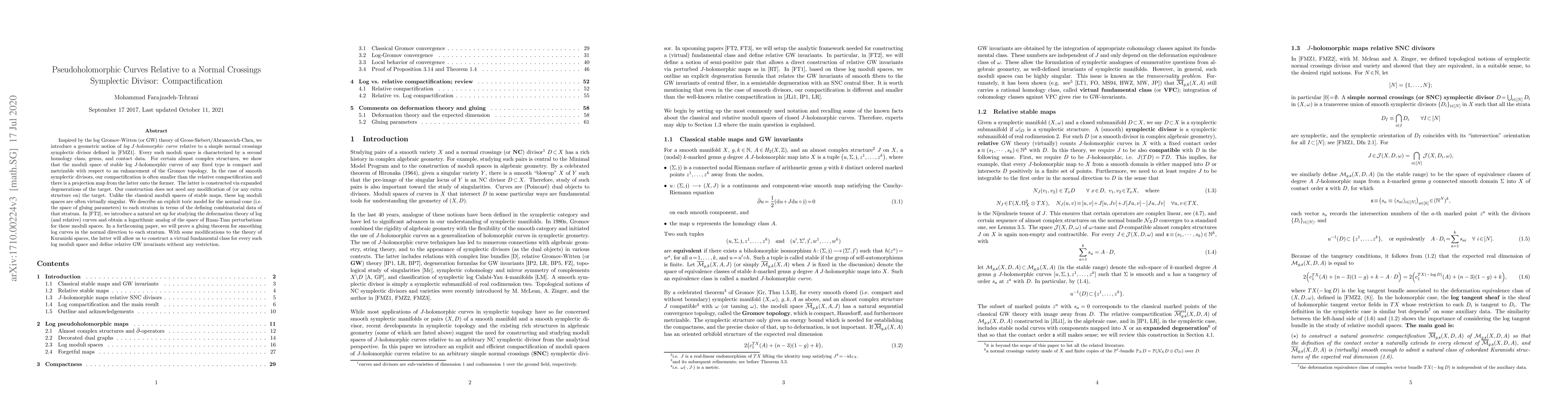 Thumbnail for Pseudoholomorphic Curves Relative to a Normal Crossings Symplectic
  Divisor: Compactification