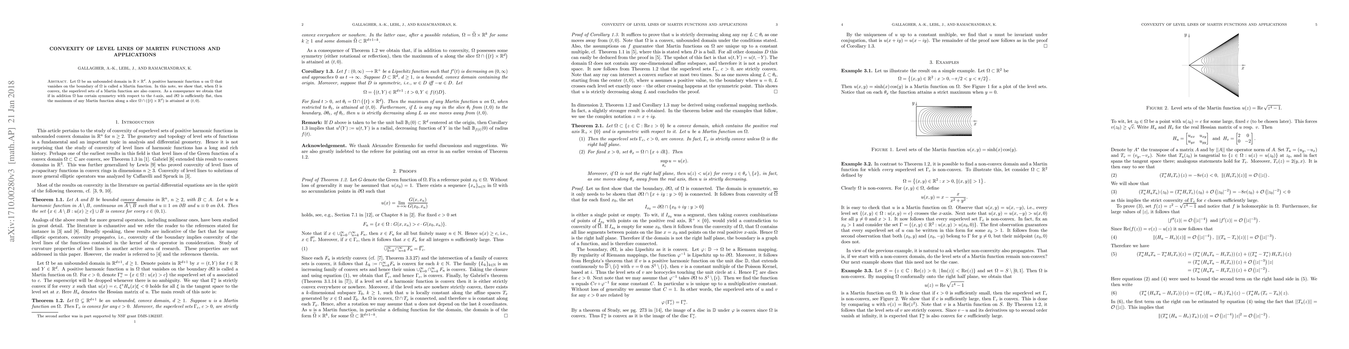 Thumbnail for Convexity of level lines of Martin functions and applications
