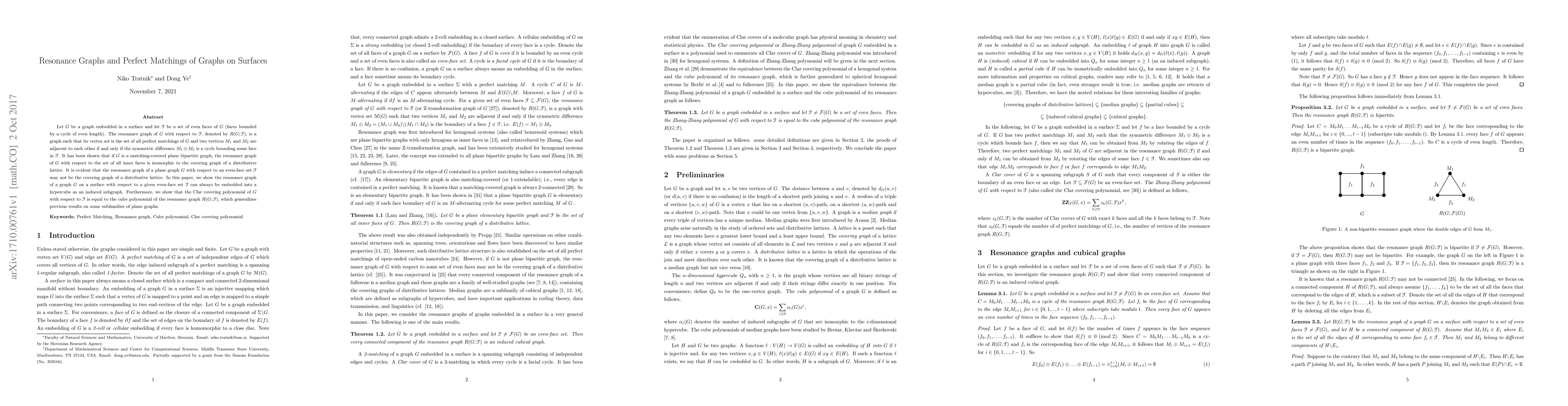 Thumbnail for Resonance Graphs and Perfect Matchings of Graphs on Surfaces