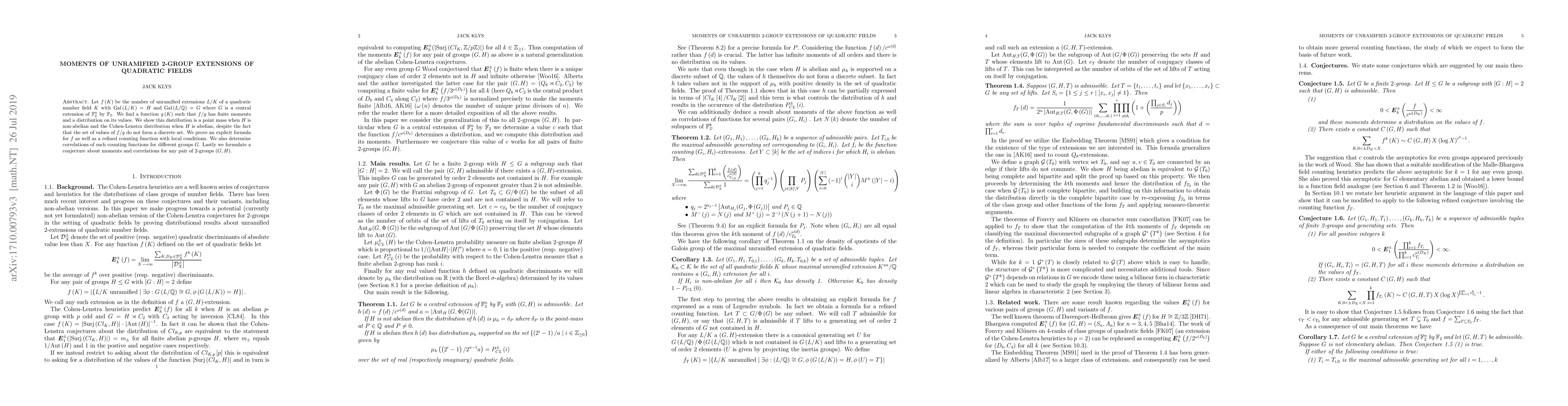 Thumbnail for Moments of unramified 2-group extensions of quadratic fields