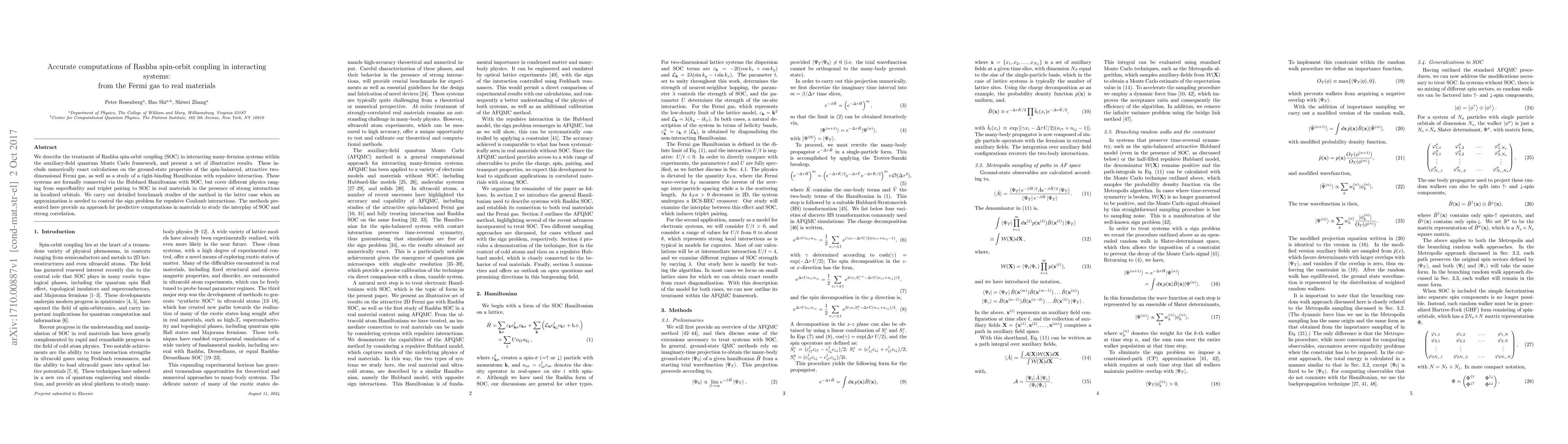 Thumbnail for Accurate computations of Rashba spin-orbit coupling in interacting
  systems: from the Fermi gas to real materials