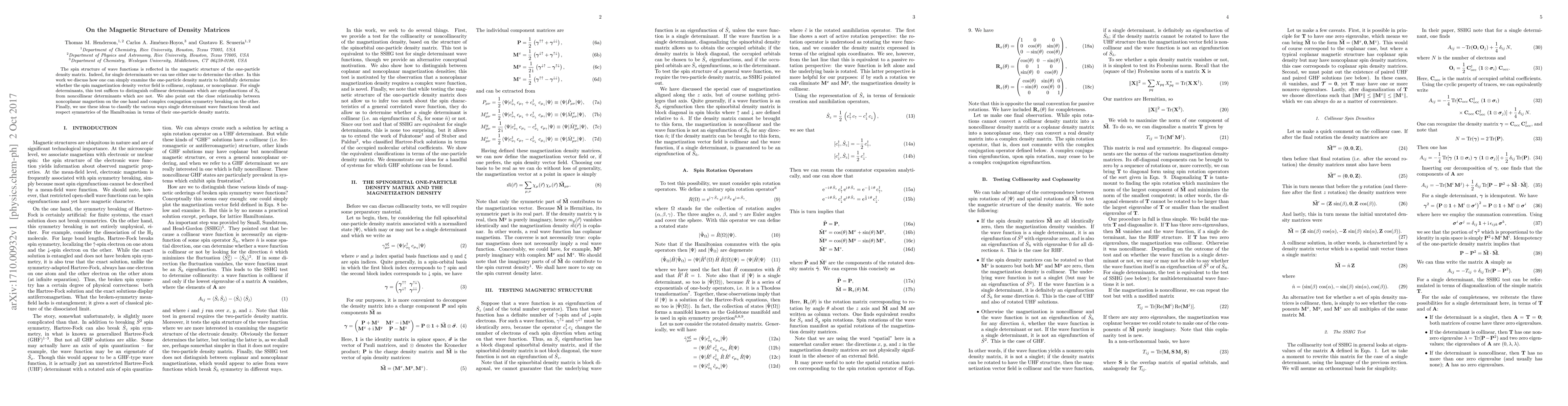 Thumbnail for On the Magnetic Structure of Density Matrices