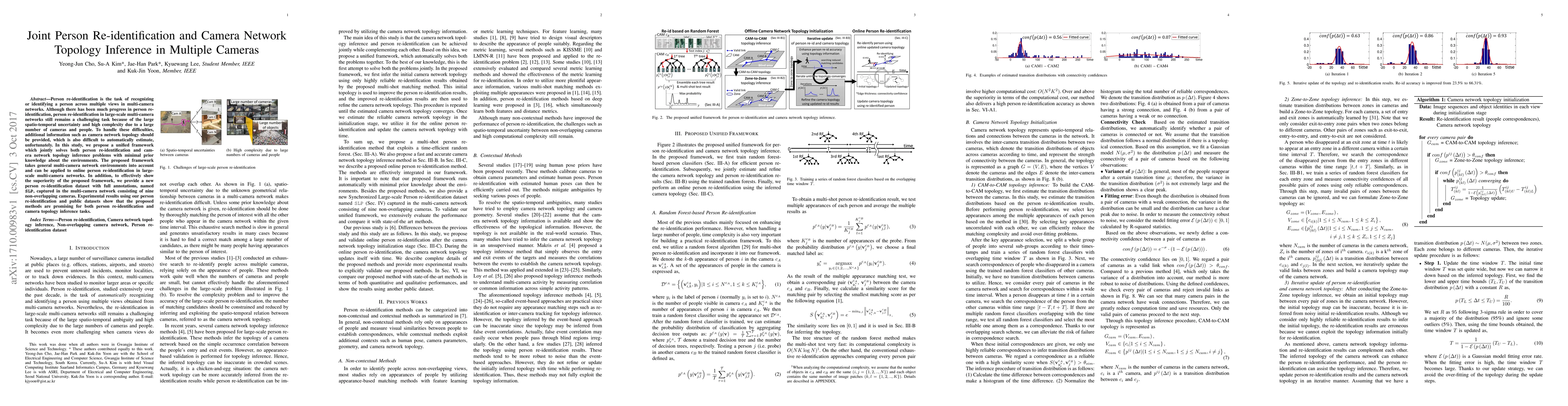 Thumbnail for Joint Person Re-identification and Camera Network Topology Inference in
  Multiple Cameras