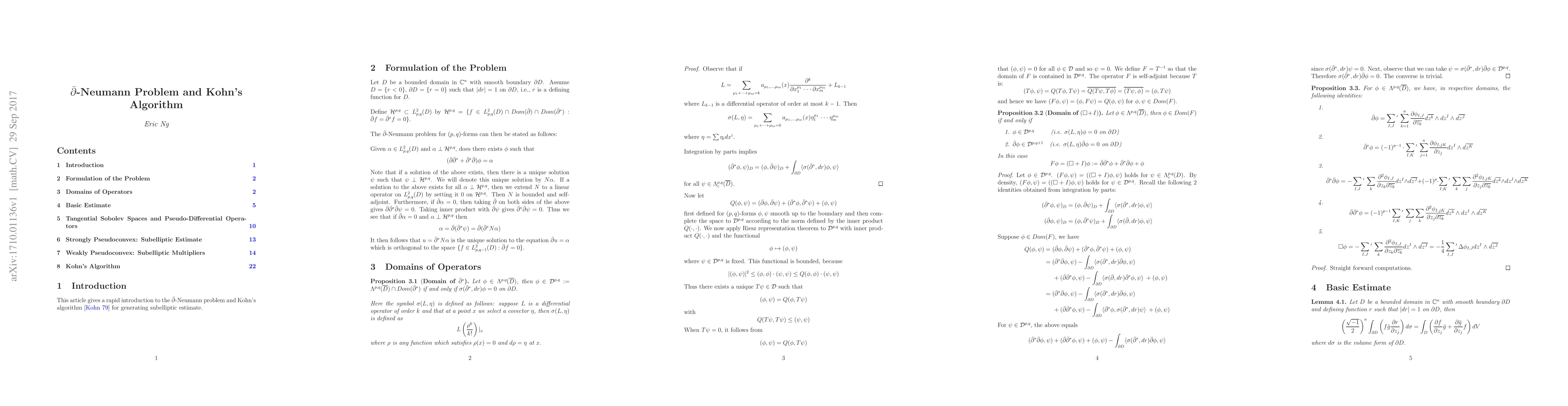Thumbnail for Complex Neumann Problem and Kohn's Algorithm
