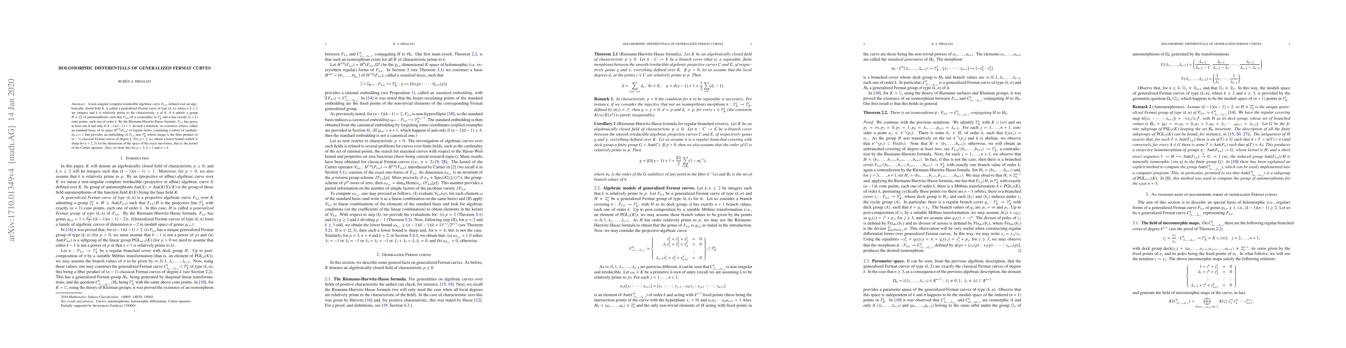 Thumbnail for Holomorphic differentials of Generalized Fermat curves