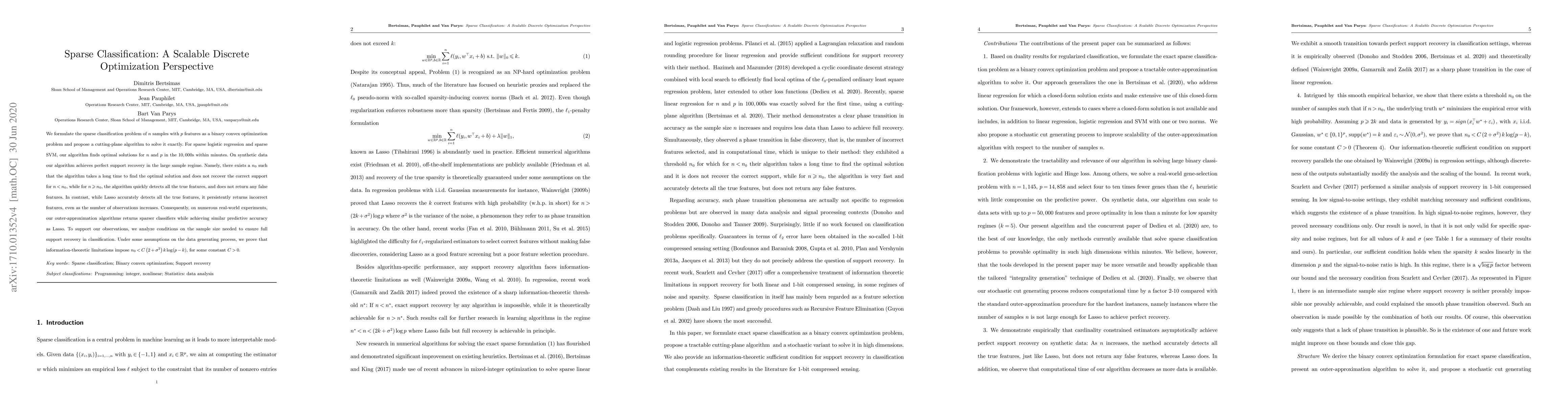 Thumbnail for Sparse Classification: a scalable discrete optimization perspective