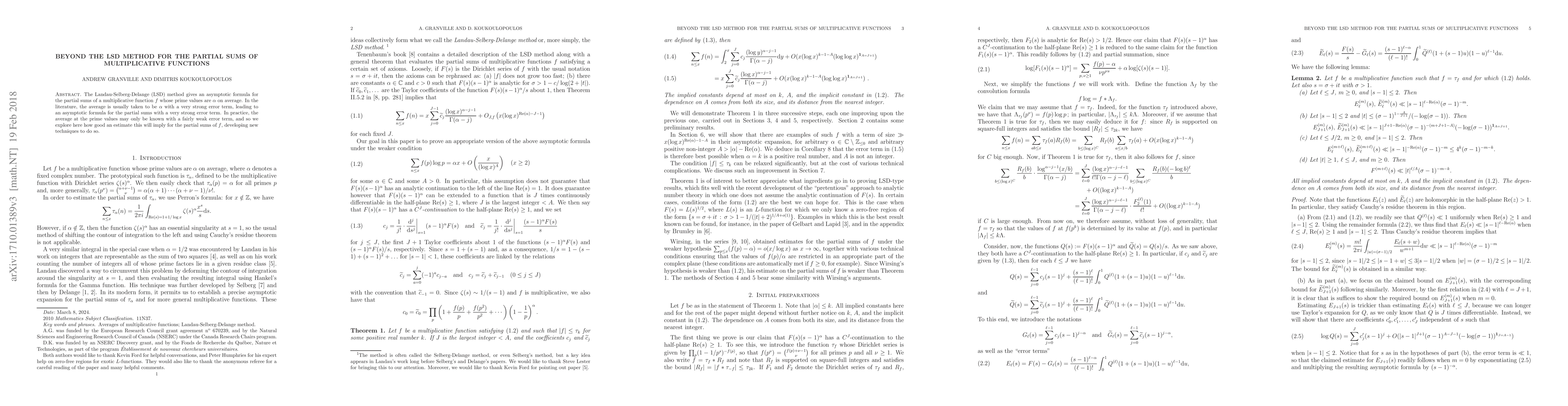 Thumbnail for Beyond the LSD method for the partial sums of multiplicative functions