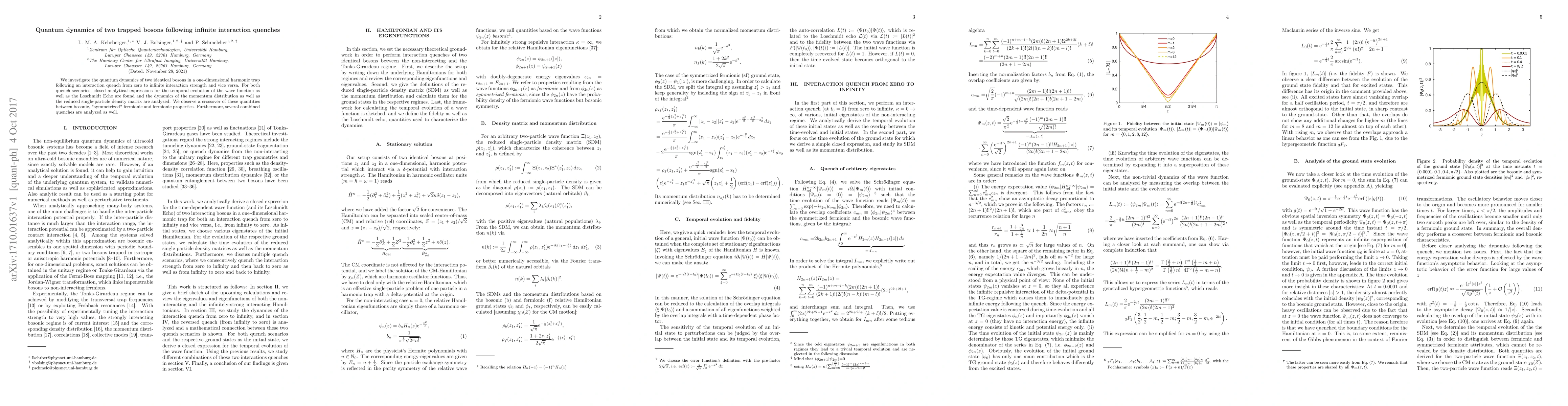 Thumbnail for Quantum dynamics of two trapped bosons following infinite interaction
  quenches