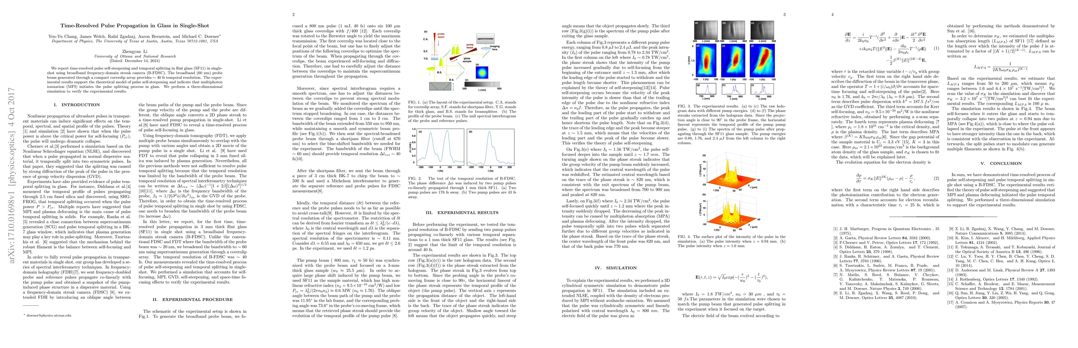 Thumbnail for Time-Resolved Pulse Propagation in Glass in Single-Shot