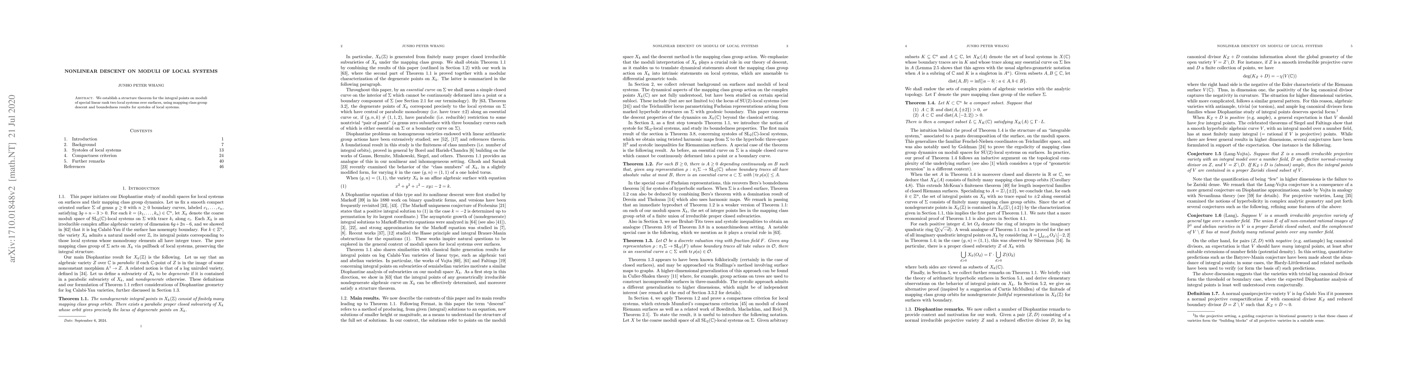 Thumbnail for Nonlinear descent on moduli of local systems