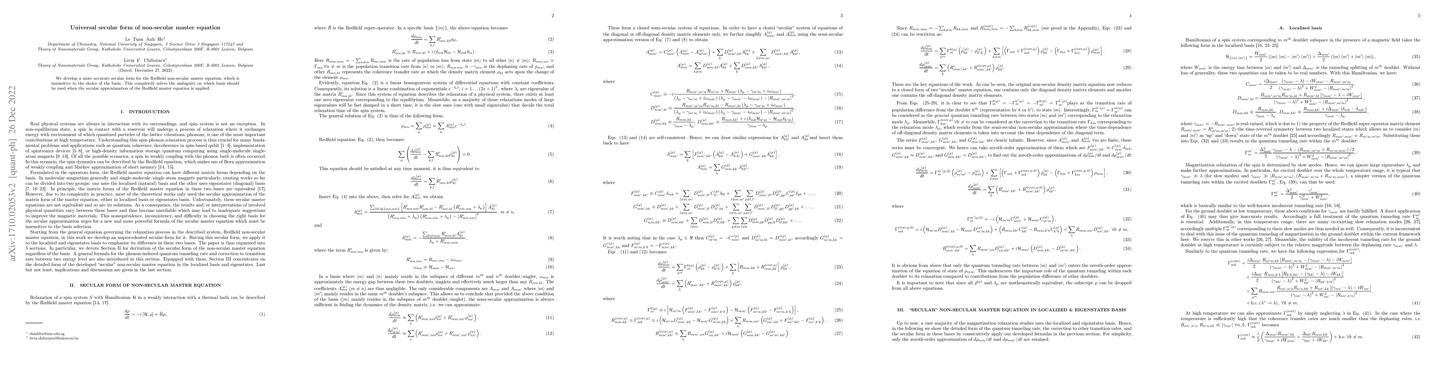 Thumbnail for Universal secular form of non-secular master equation