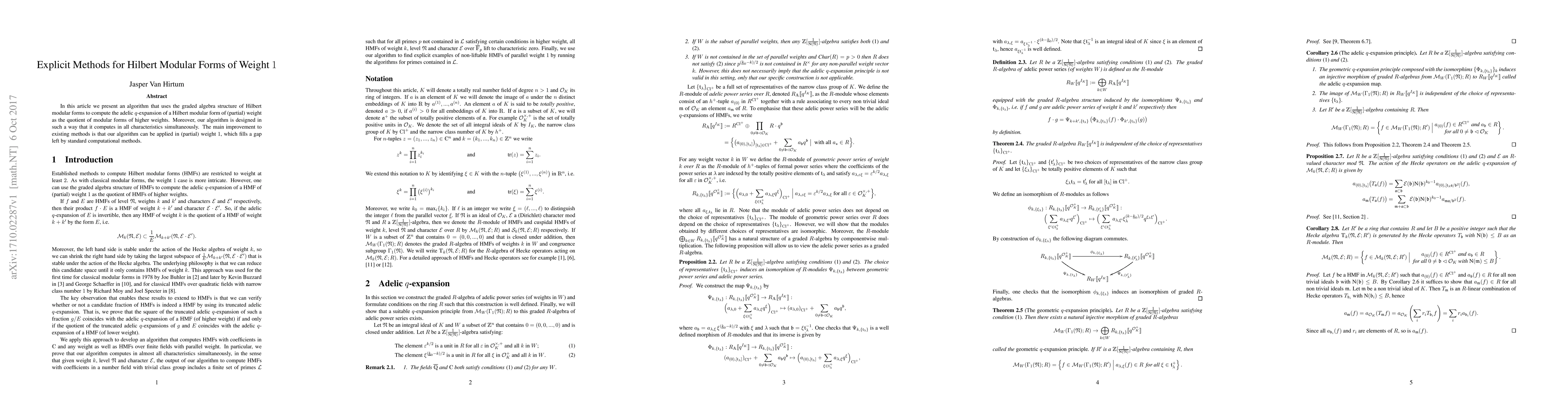 Thumbnail for Explicit Methods for Hilbert Modular Forms of Weight 1