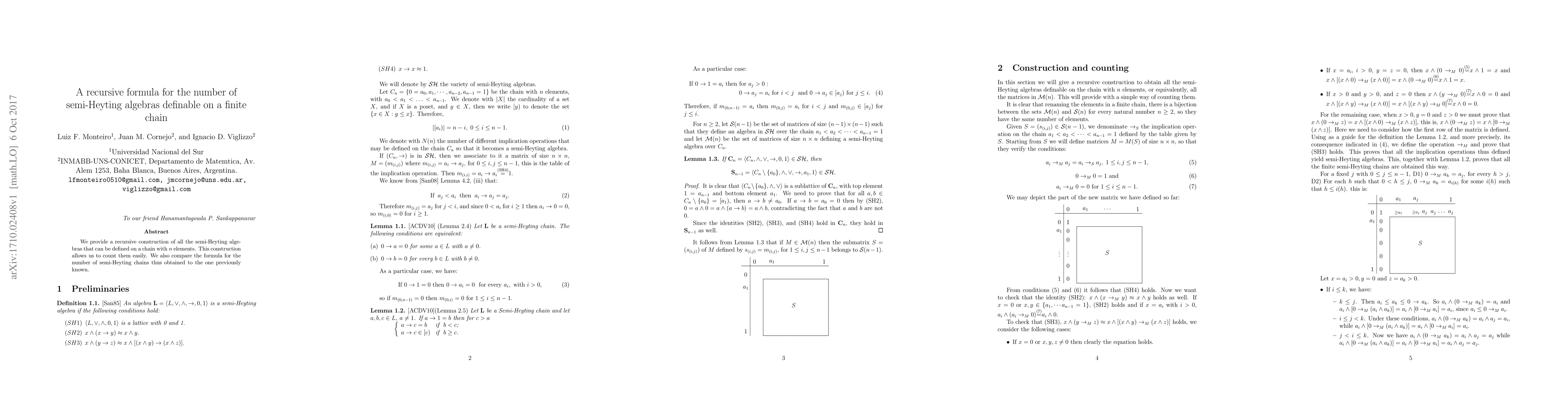 Thumbnail for A recursive formula for the number of semi-Heyting algebras definable on
  a finite chain