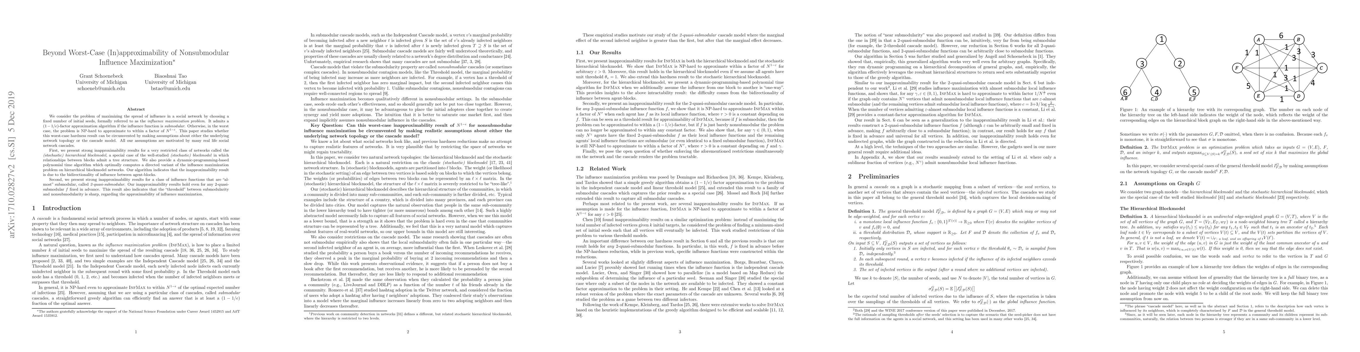 Thumbnail for Beyond Worst-Case (In)approximability of Nonsubmodular Influence
  Maximization