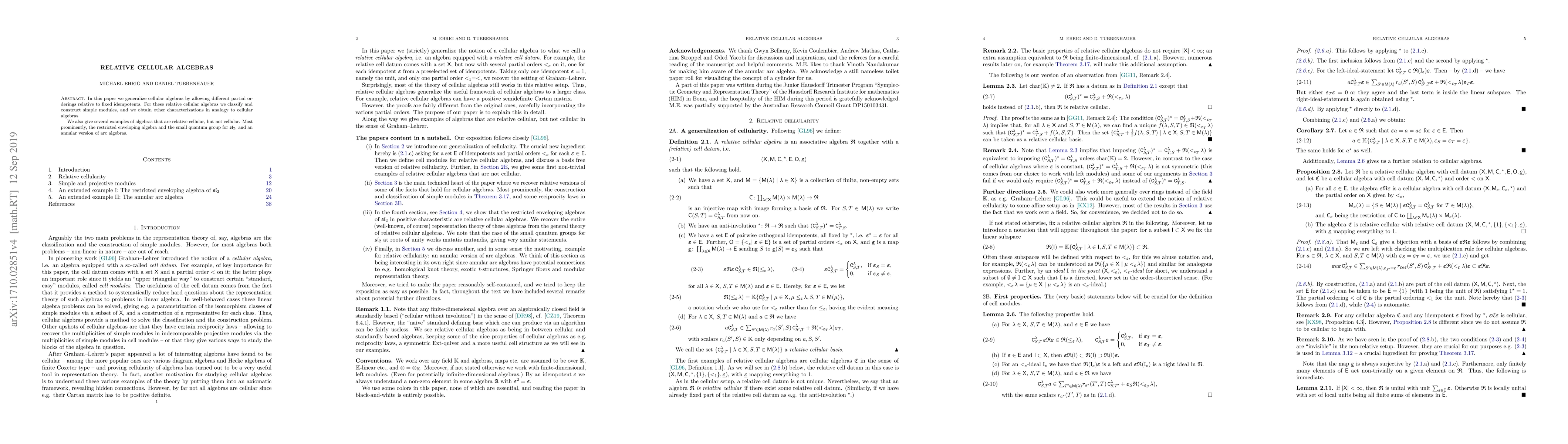 Thumbnail for Relative cellular algebras