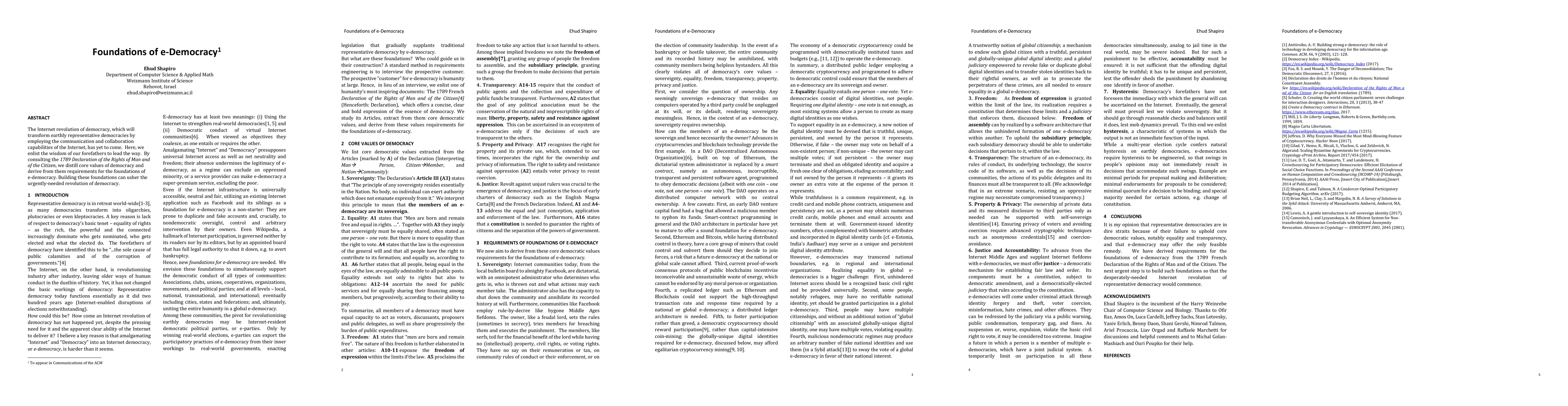 Thumbnail for Foundations of e-Democracy