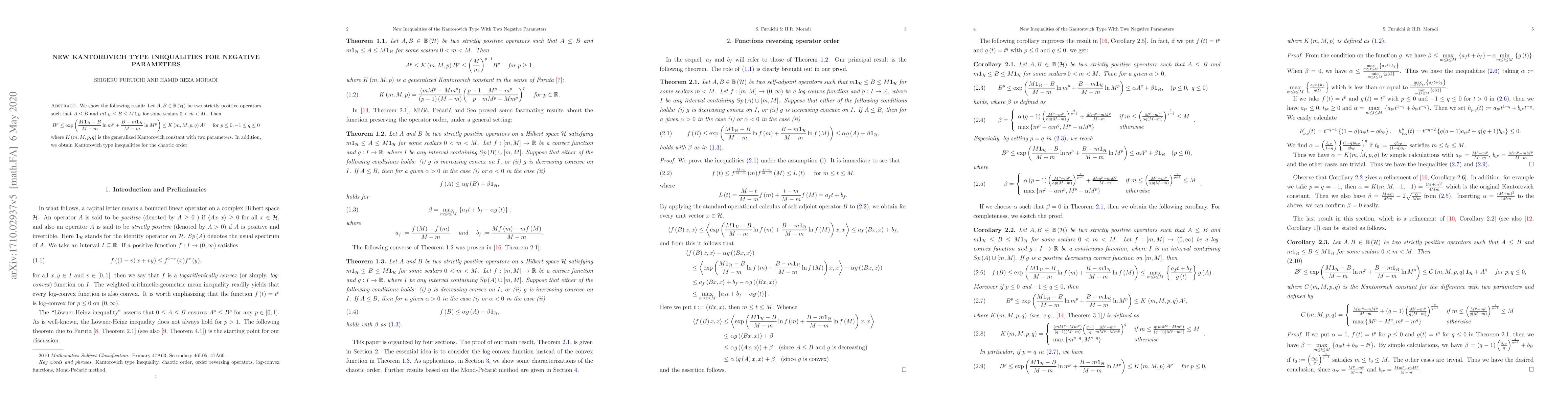 Thumbnail for New Inequalities of the Kantorovich Type With Two Negative Parameters