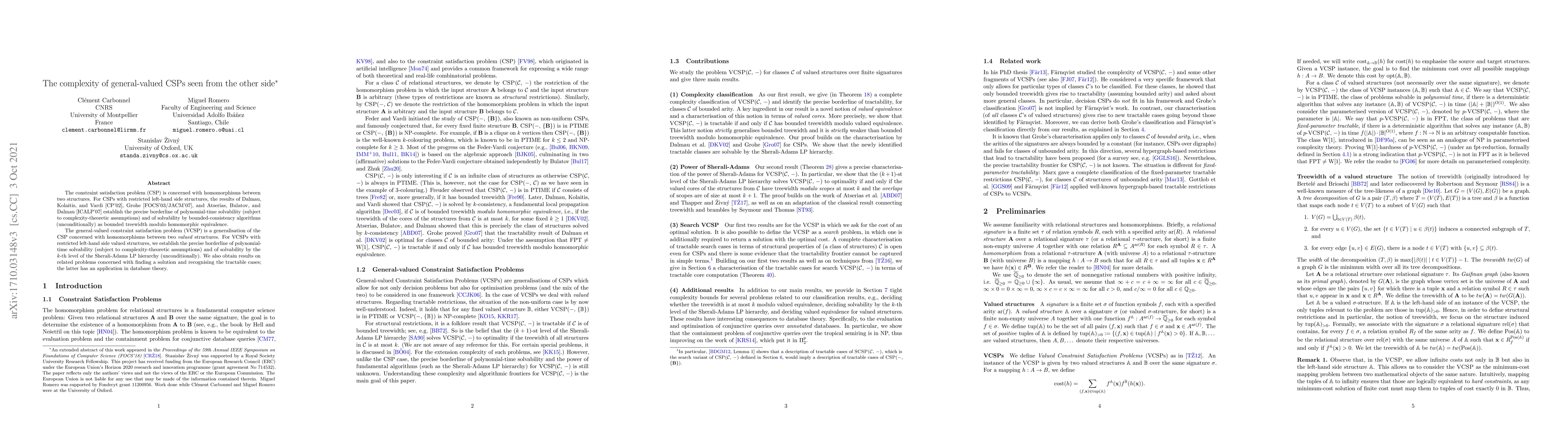 Thumbnail for The complexity of general-valued CSPs seen from the other side