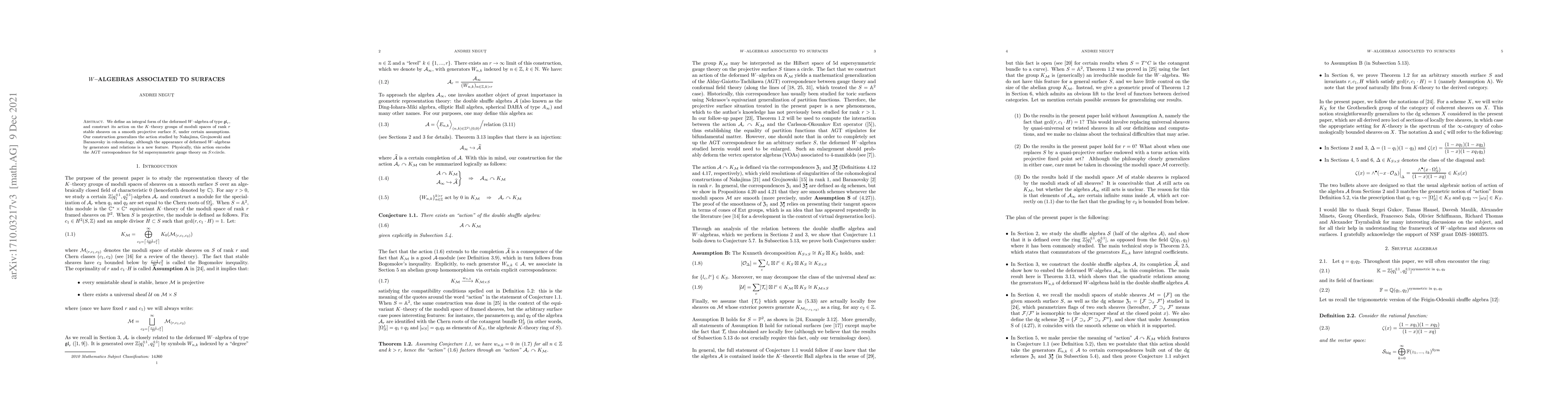 Thumbnail for W-algebras associated to surfaces