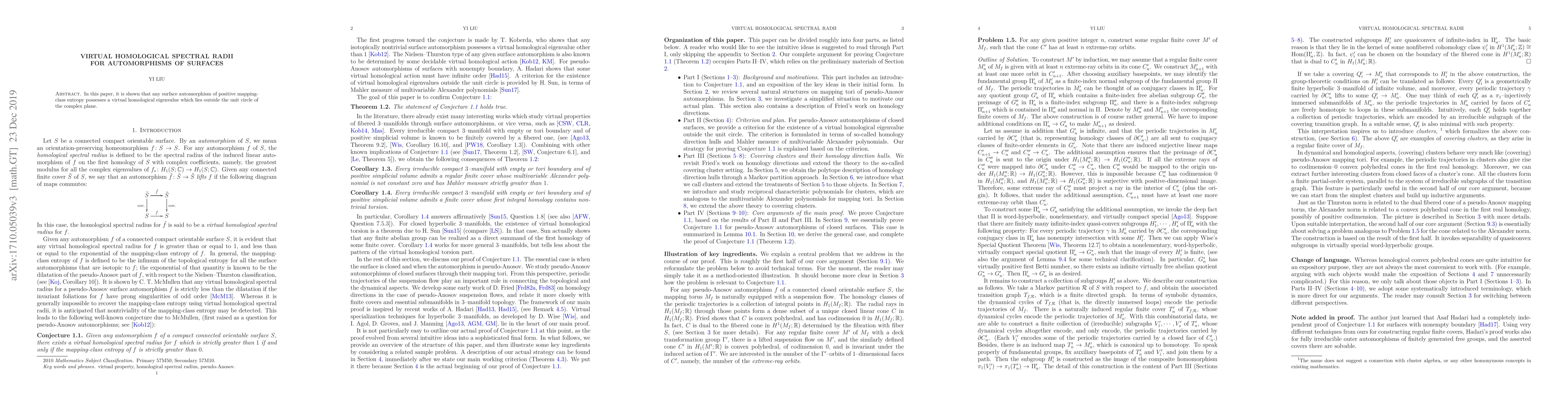 Thumbnail for Virtual homological spectral radii for automorphisms of surfaces