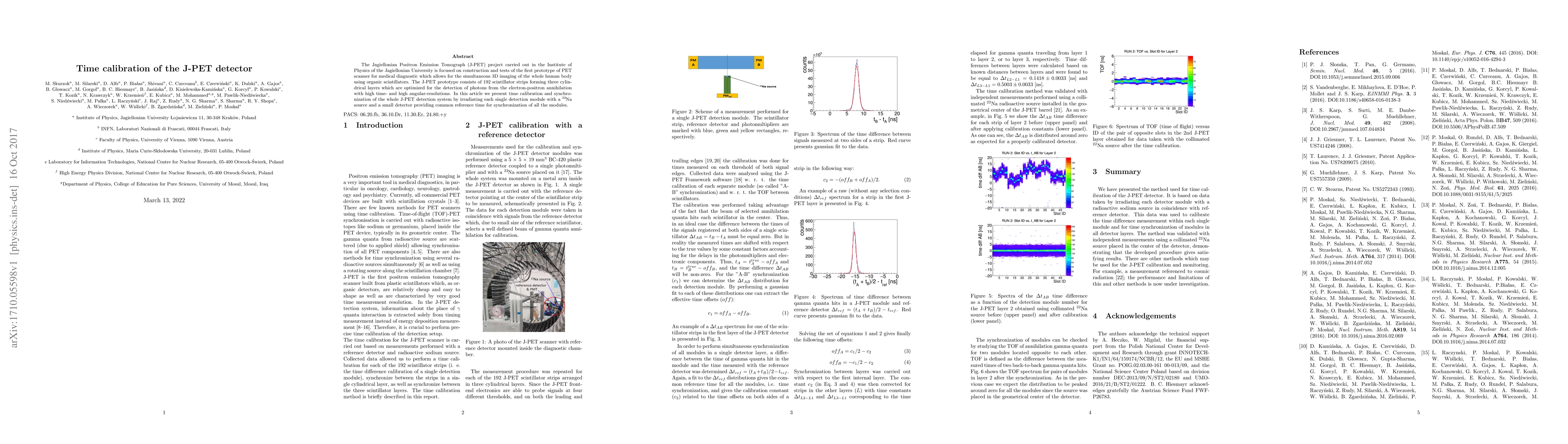 Thumbnail for Time calibration of the J-PET detector