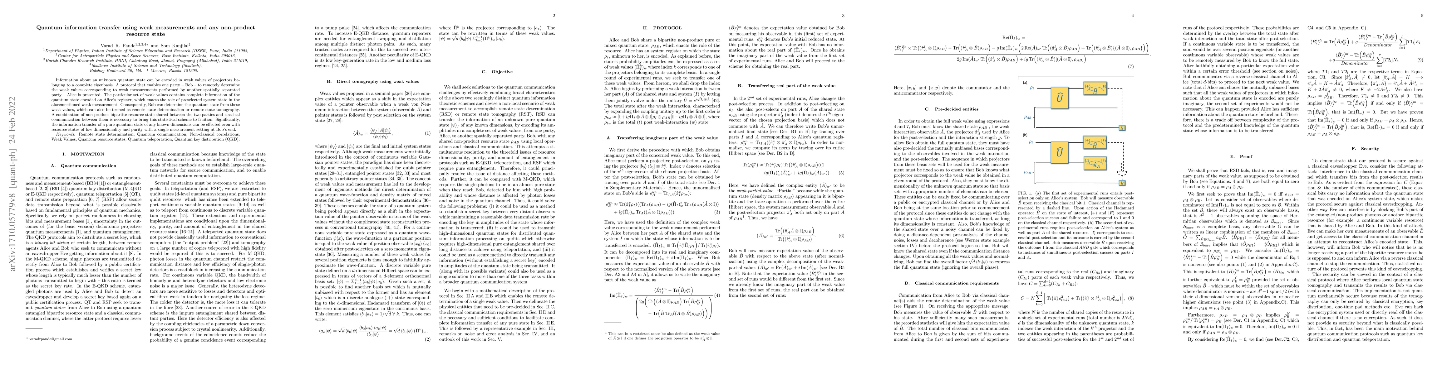 Thumbnail for Quantum information transfer using weak measurements and any non-product
  resource state