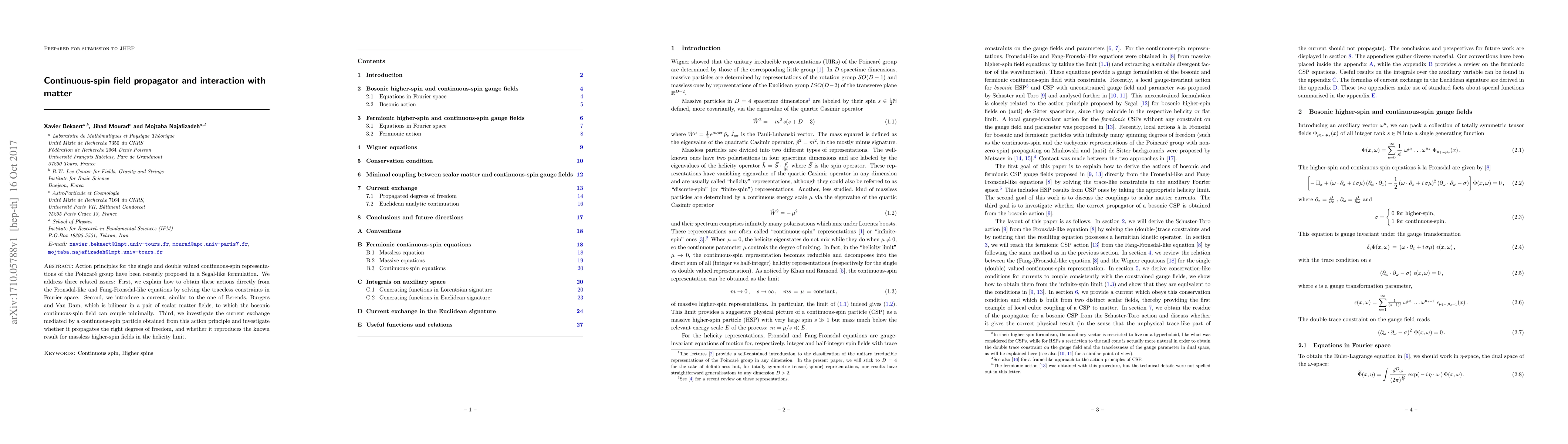 Thumbnail for Continuous-spin field propagator and interaction with matter