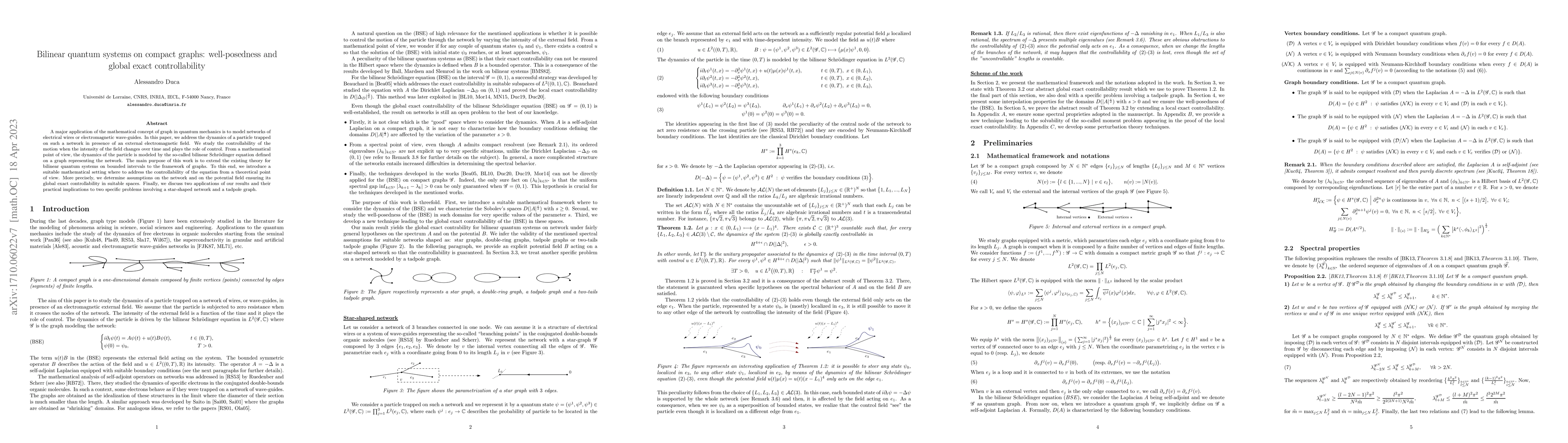 Thumbnail for Bilinear quantum systems on compact graphs: well-posedness and global
  exact controllability