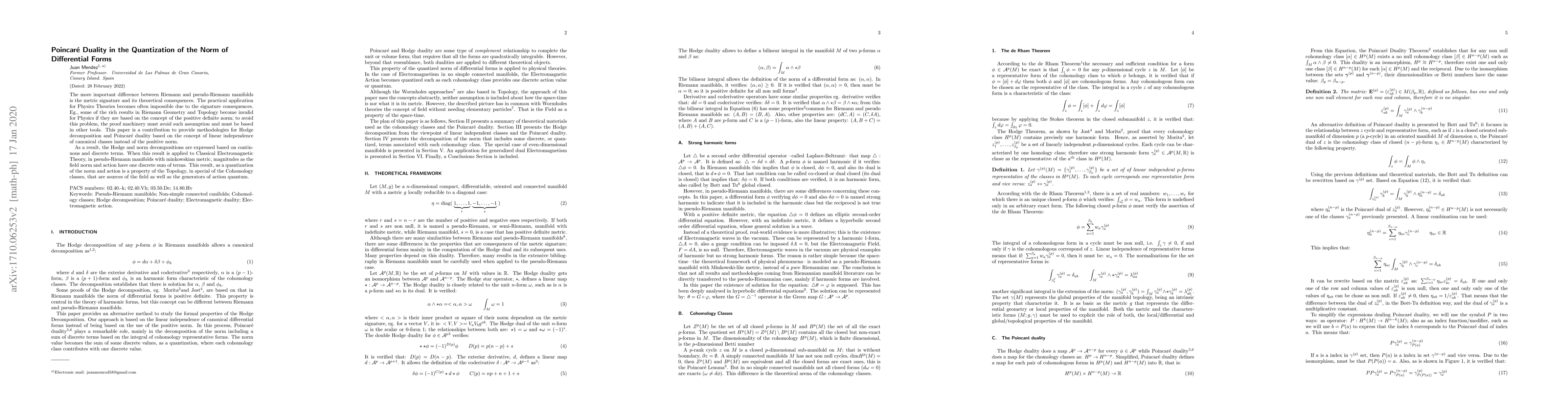 Thumbnail for The Poincare Duality in Quantization of the Norm of Differential Forms