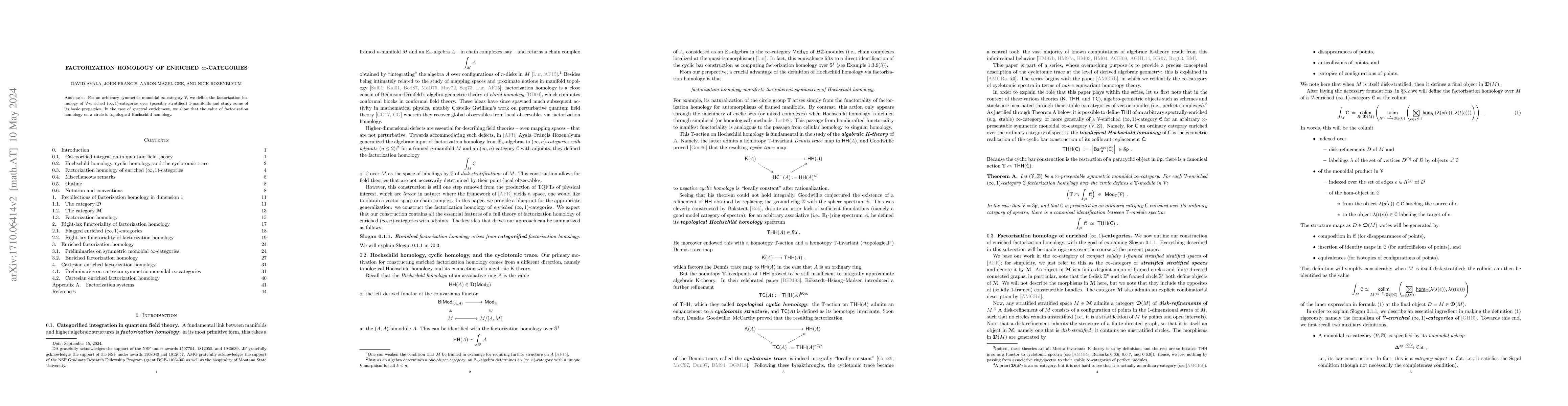 Thumbnail for Factorization homology of enriched $\infty$-categories