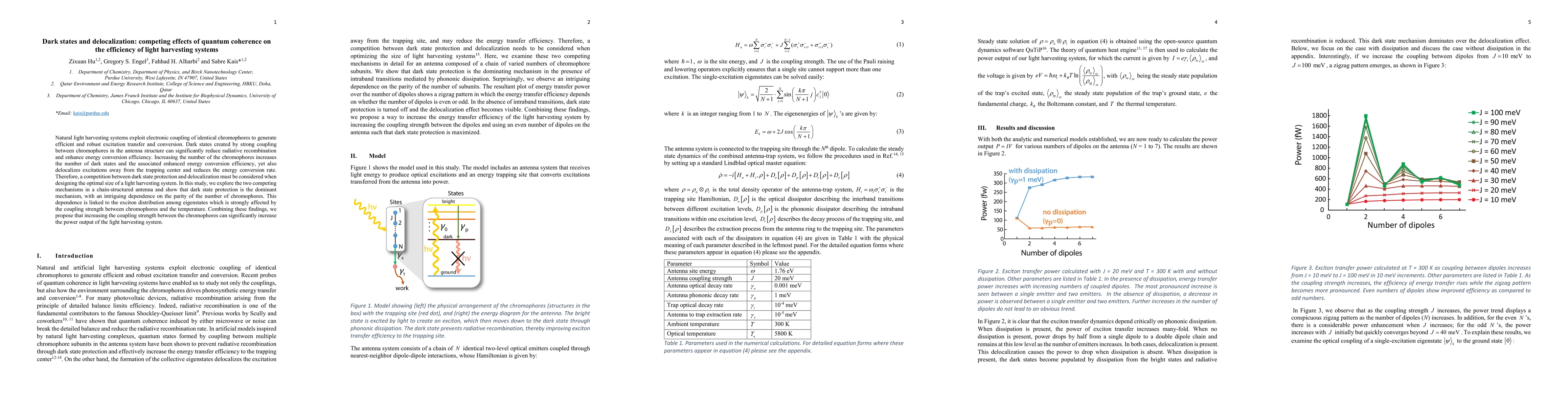 Thumbnail for Dark states and delocalization: competing effects of quantum coherence
  on the efficiency of light harvesting systems