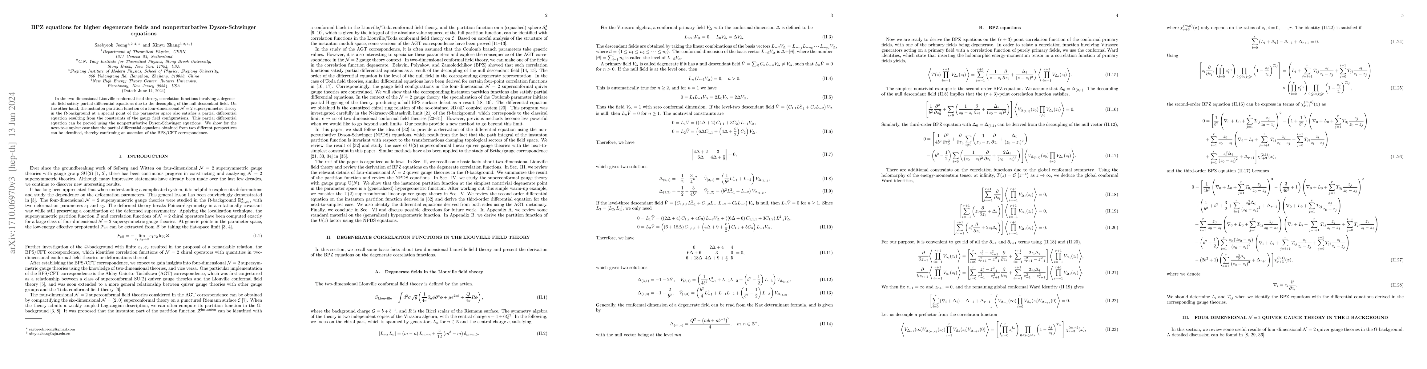 Thumbnail for BPZ equations for higher degenerate fields and nonperturbative
  Dyson-Schwinger equations