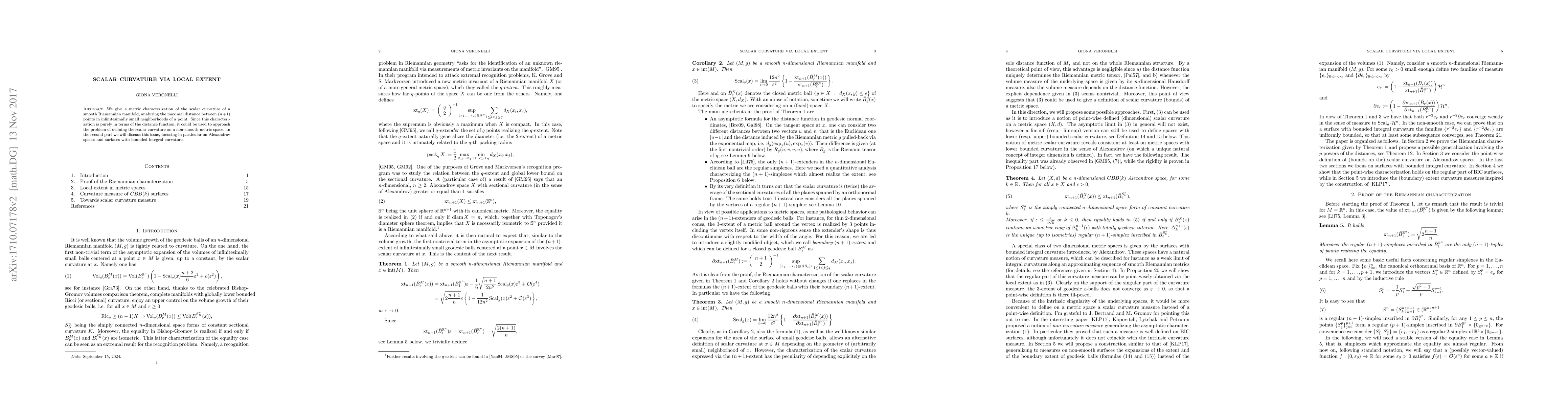 Thumbnail for Scalar curvature via local extent