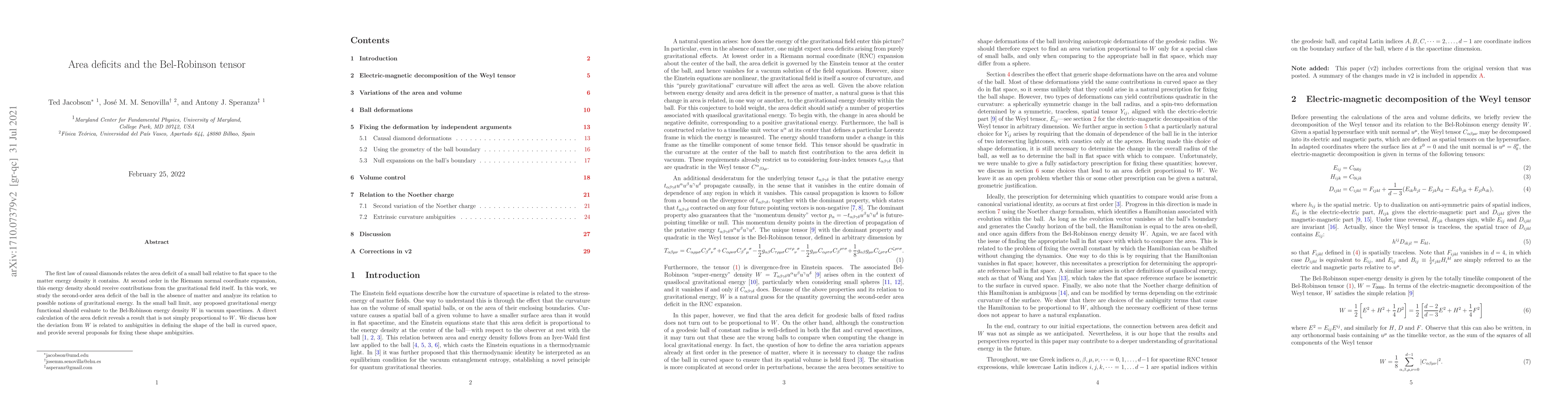 Thumbnail for Area deficits and the Bel-Robinson tensor