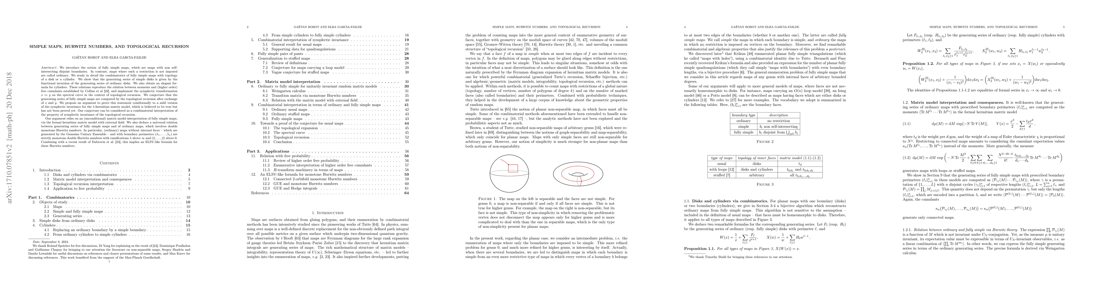 Thumbnail for Simple maps, Hurwitz numbers, and Topological Recursion