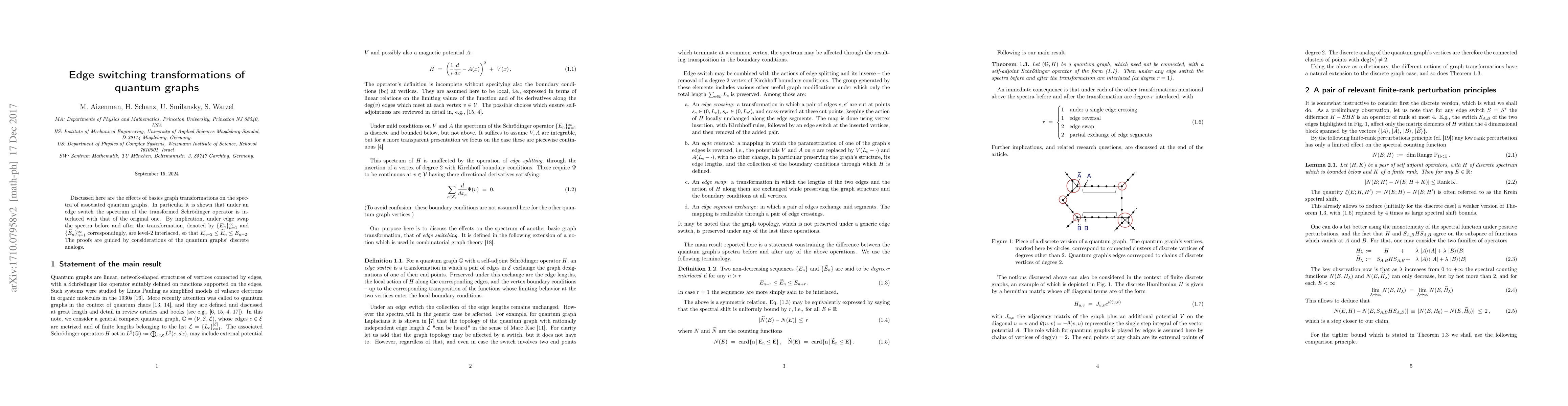 Thumbnail for Edge switching transformations of quantum graphs