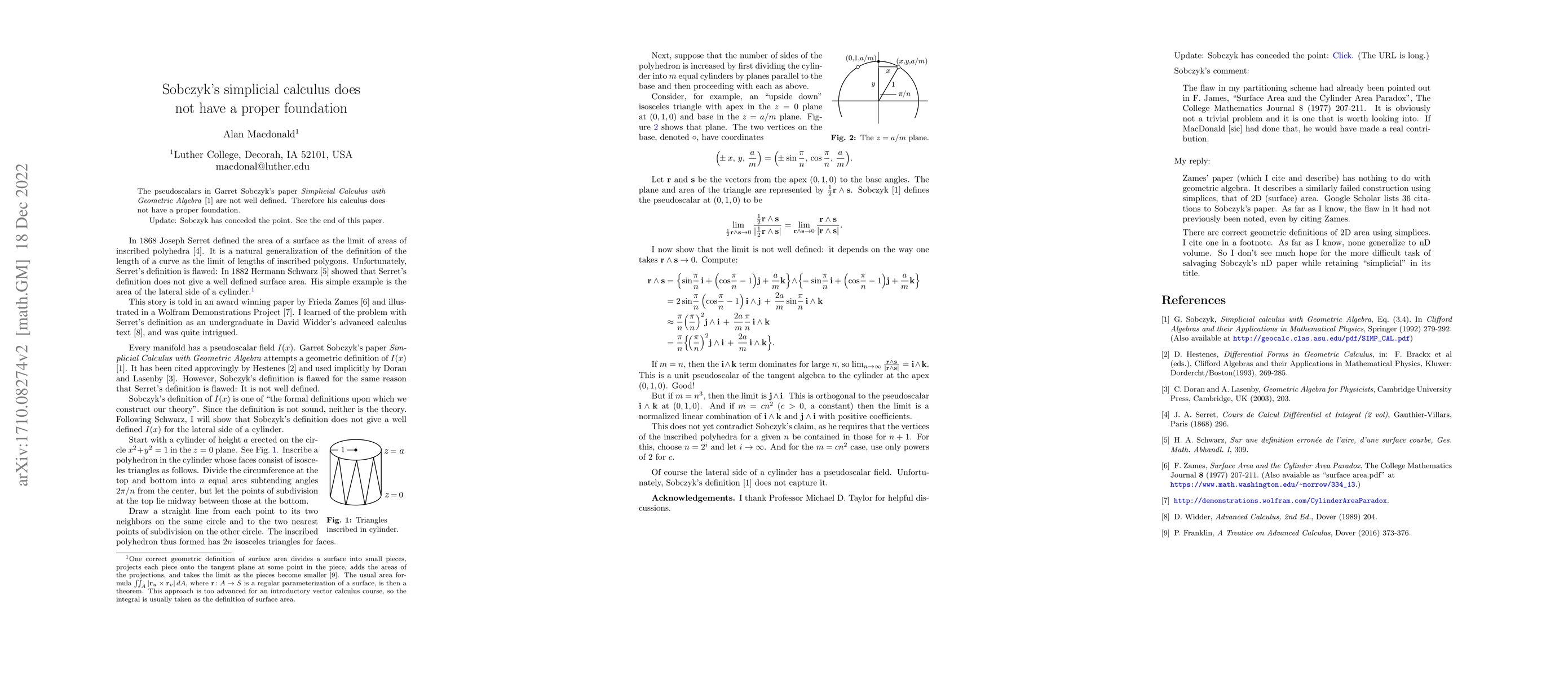 Thumbnail for Sobczyk's simplicial calculus does not have a proper foundation