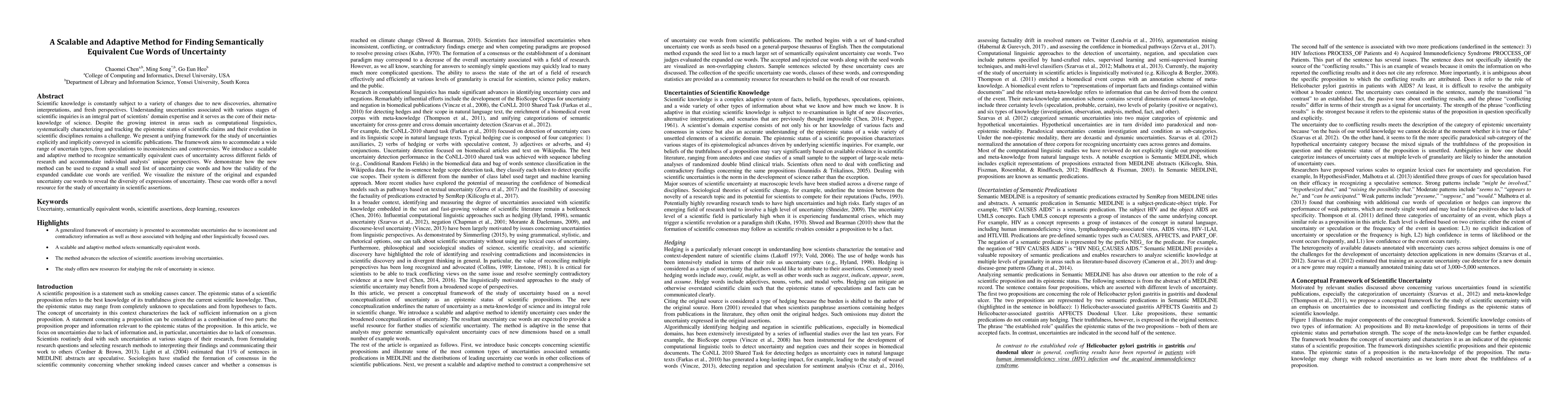 Thumbnail for A Scalable and Adaptive Method for Finding Semantically Equivalent Cue
  Words of Uncertainty