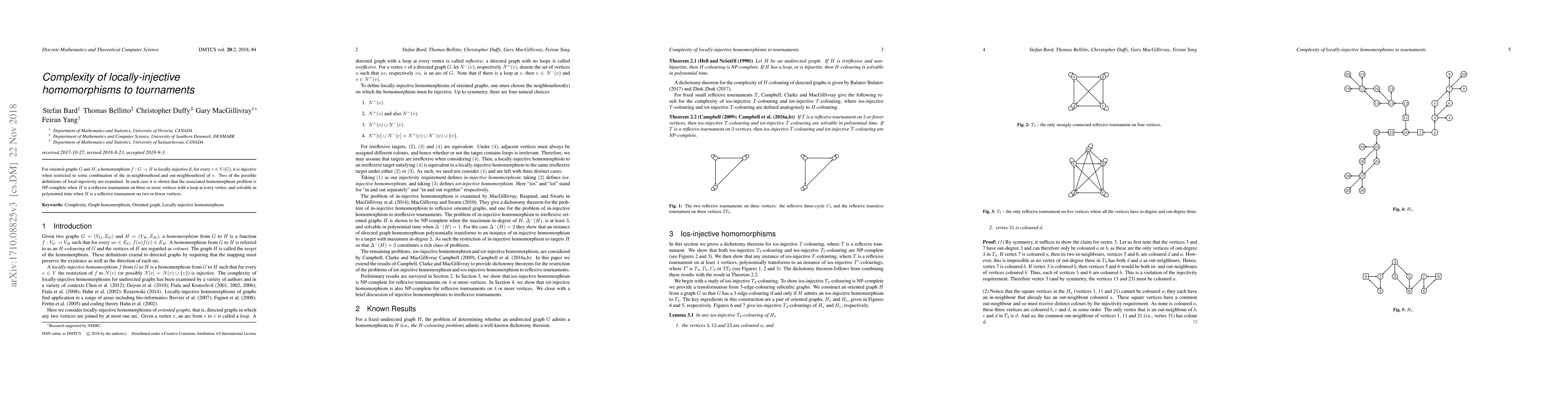 Thumbnail for Complexity of locally-injective homomorphisms to tournaments