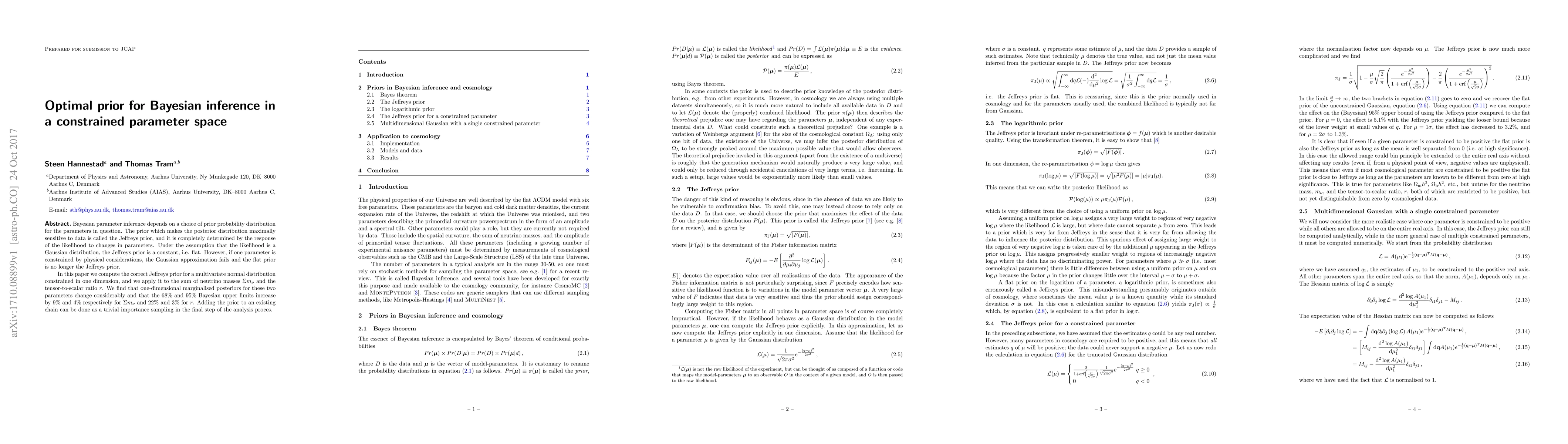 Thumbnail for Optimal prior for Bayesian inference in a constrained parameter space