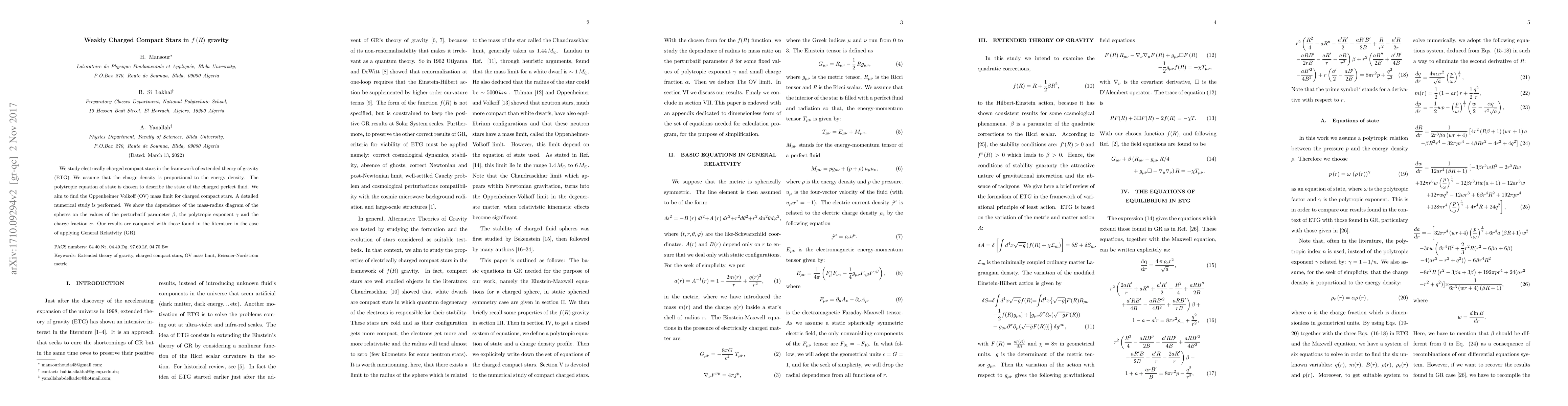 Thumbnail for Weakly Charged Compact Stars in $f \left( R \right)$ gravity