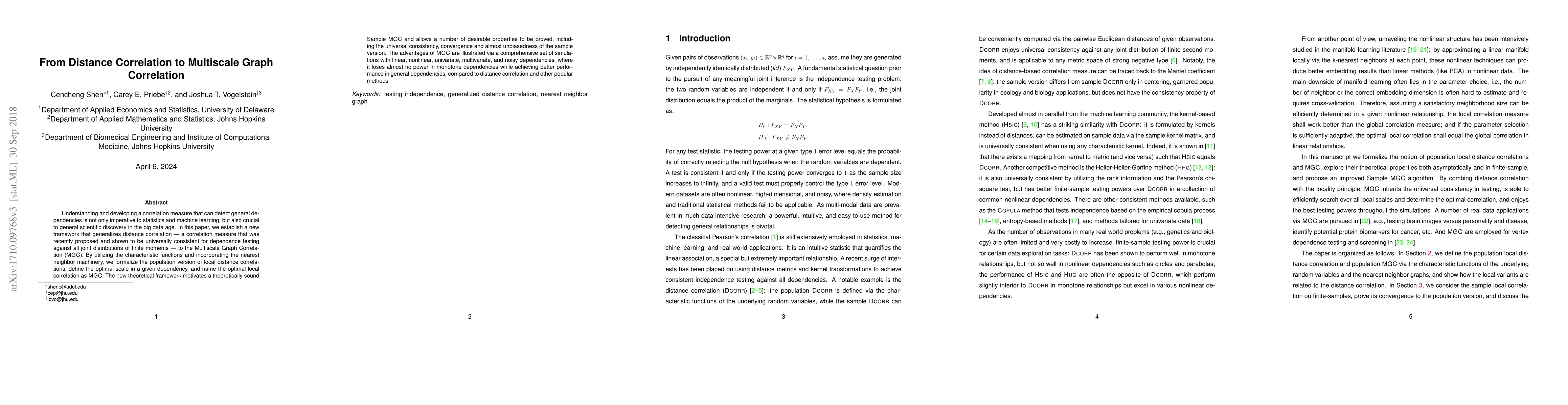 Thumbnail for From Distance Correlation to Multiscale Graph Correlation